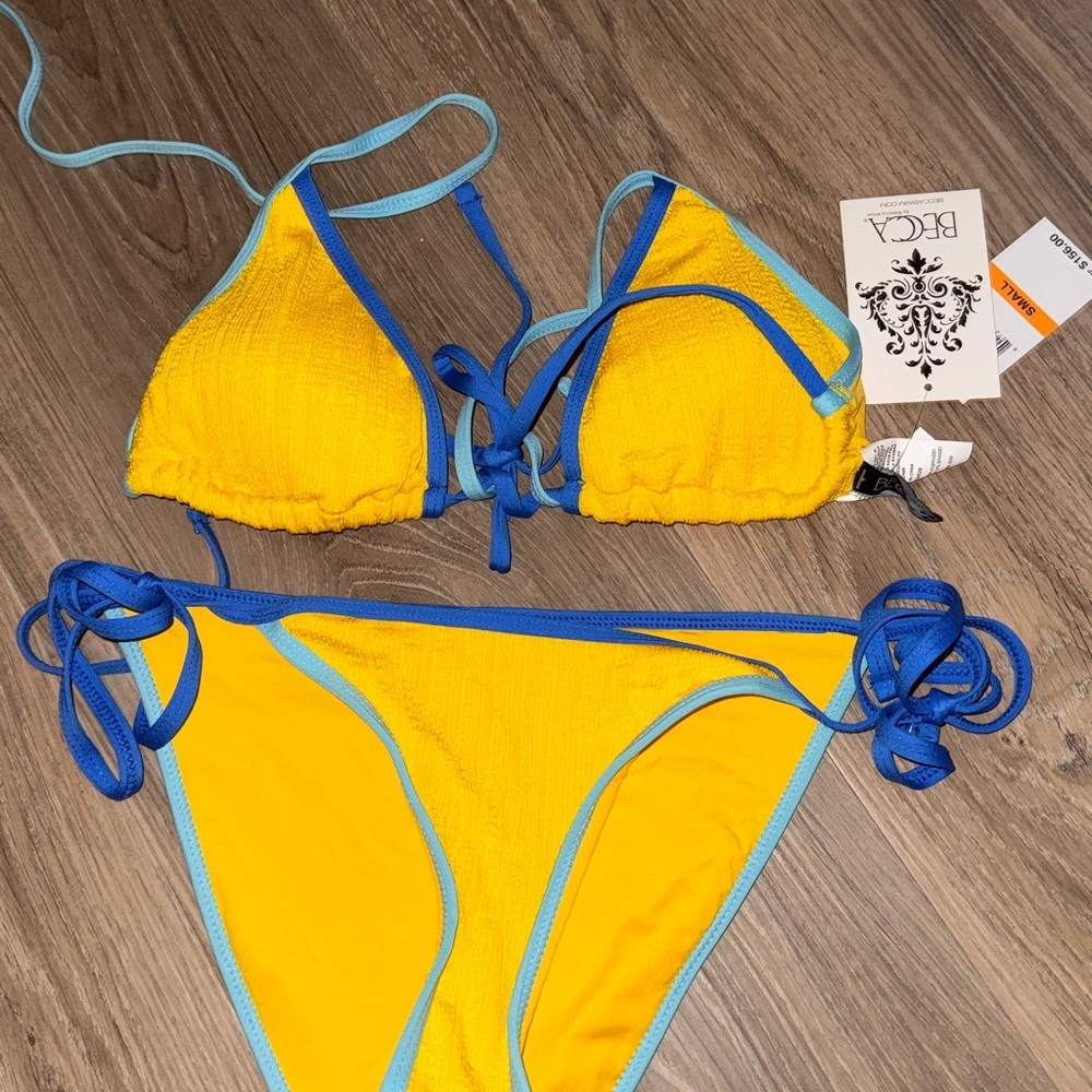 BECCA Yellow and Blue Bikini